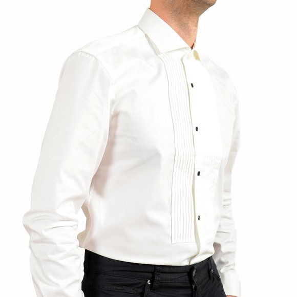 Hugo Boss Shirts Hugo Boss Mens Jarred White Slim Fit Tuxedo Dress